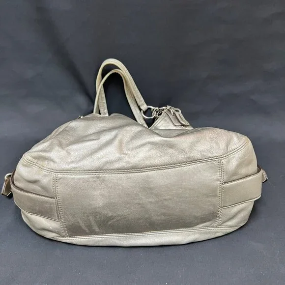 Coach Vintage Silver Soft Leather Satchel Purse Bag with Double Handle - Picture 3 of 12